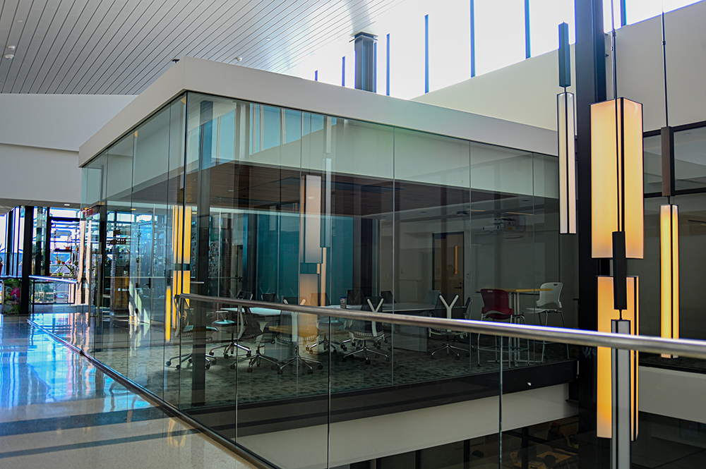 Stainless steel handrails at the St. George Science Buidling